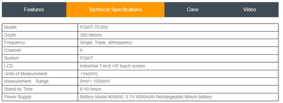 زیرزمینی TC300 PQWT آب یاب نقشه برداری تمام اتوماتیک 300M
