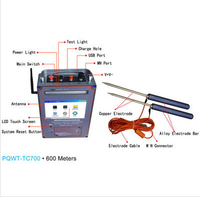 PQWT-TC700 آب یاب دوربرد 600 متر بررسی ژئوفیزیک برای آب های زیرزمینی