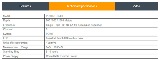 آشکارساز آب زیرزمینی عمیق PQWT TC1200 / دستگاه آب یاب عمق 600 متر 900 متر 1500 متر